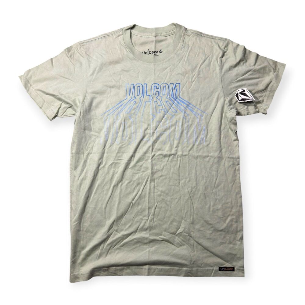 Volcom Light Teal T-Shirt Size Medium Slim Fit Shirt Skater VTG 90s Rare BNWT